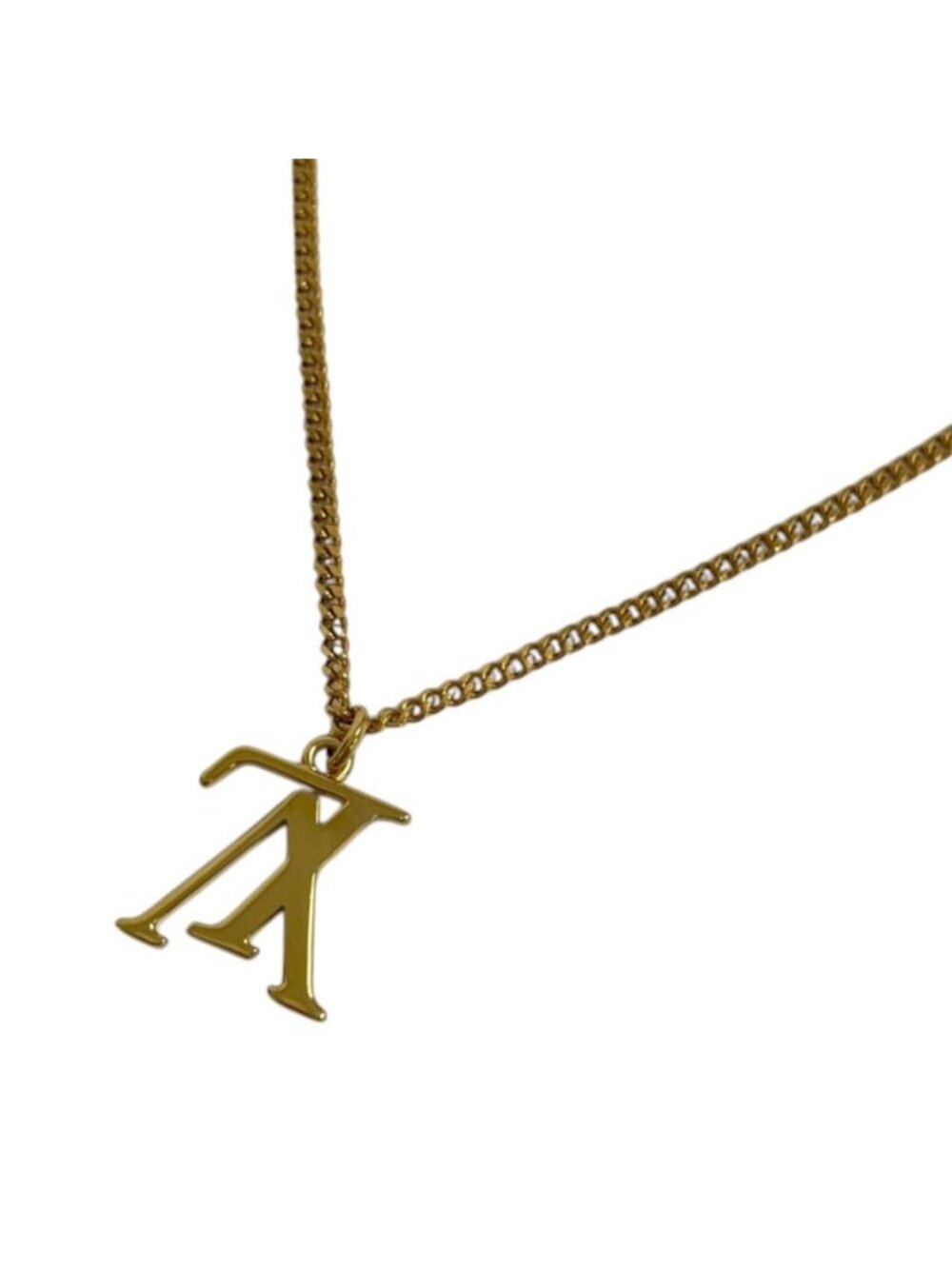 Louis Vuitton Collier LV Upside Down Necklace Gold Colored